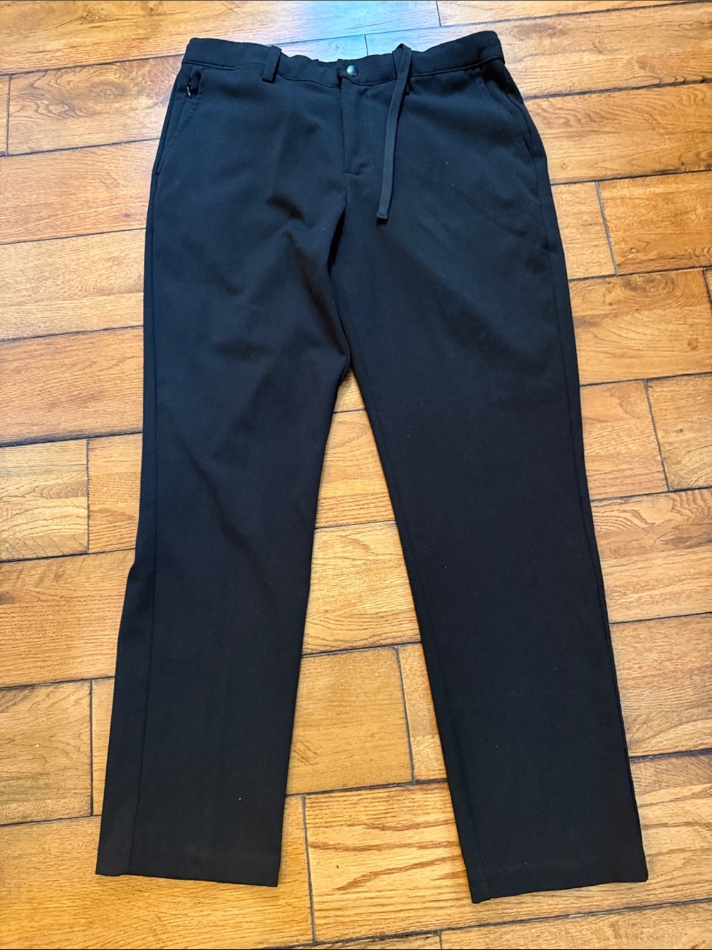 Quince Black Straight-Leg Dress Pants
